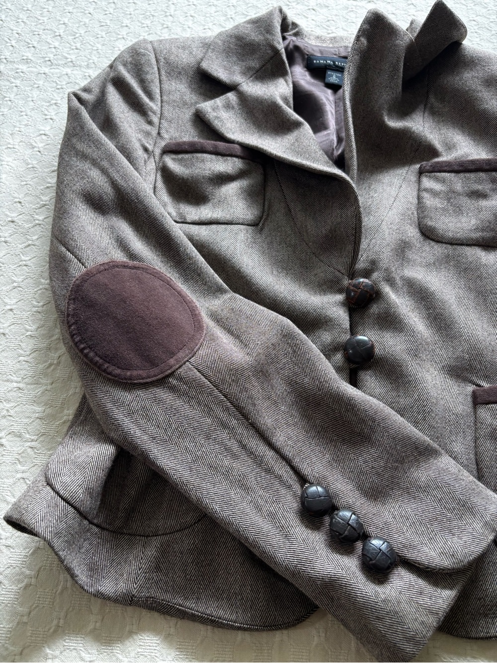 Banana Republic Brown Tweed Notch Lapel Blazer - Picture 6 of 13